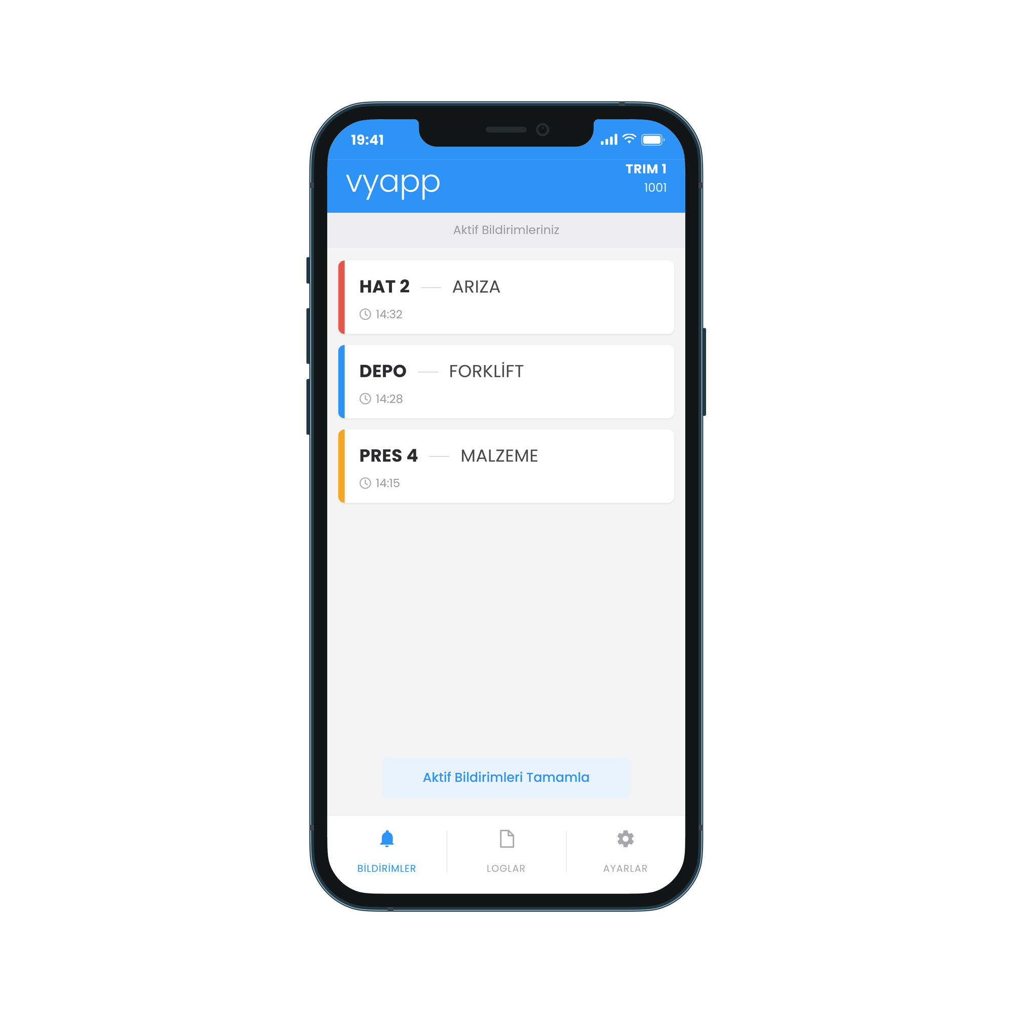 VyApp Smart Call - fabrika kullanim